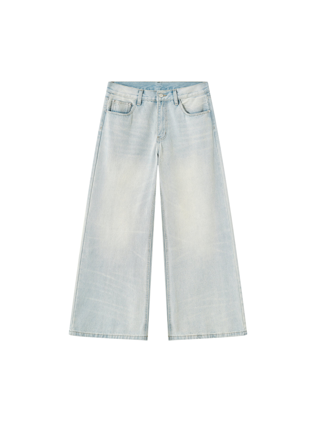 Men’s Vintage Wash Wide Leg Denim Jeans front product view