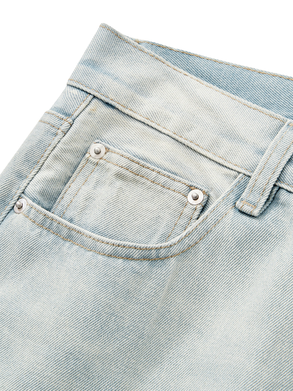 Men’s Vintage Wash Wide Leg Denim Jeans front pocket detail