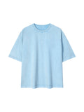 Mineral Wash Boxy Cotton T-Shirt – Core Colours – Sky Blue front view