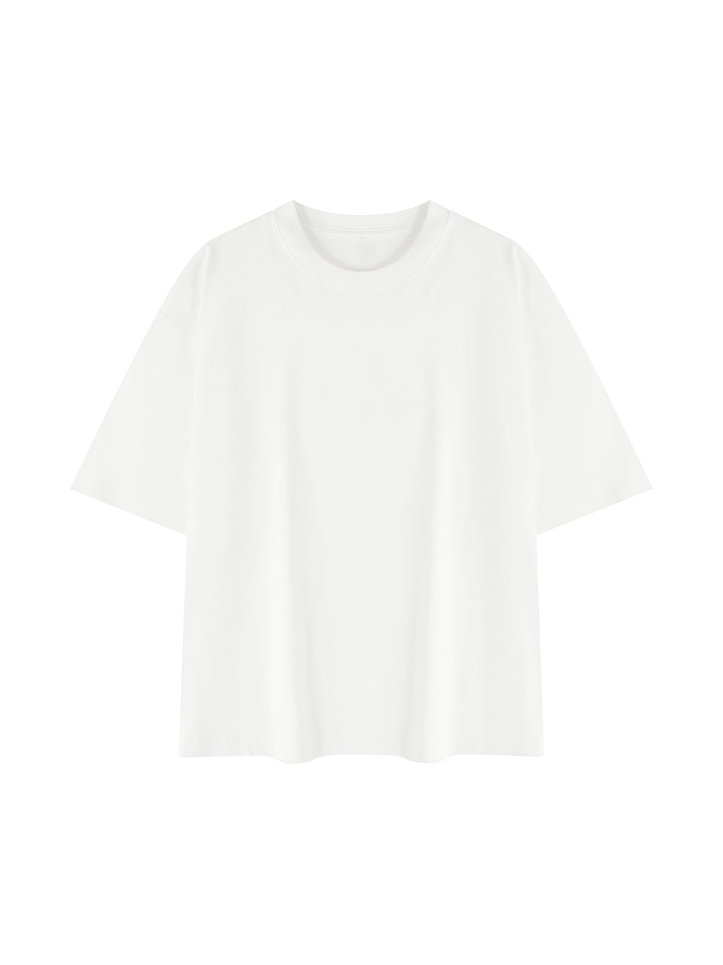 Mineral Wash Boxy Cotton T-Shirt – Extended Colours – White front view