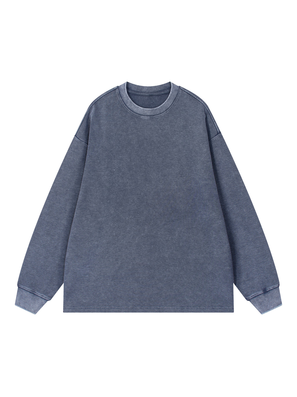 Mineral Wash Waffle Oversized T-Shirt – Royal Blue front view