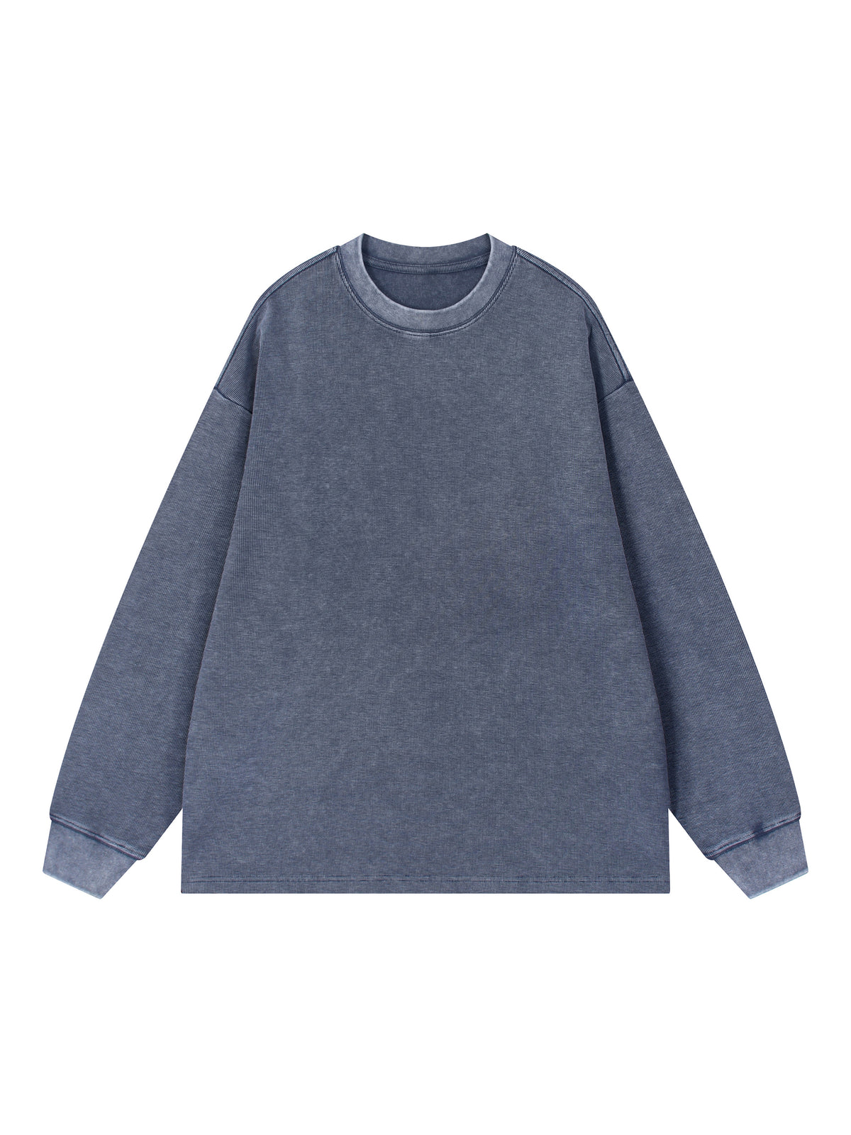 Mineral Wash Waffle Oversized T-Shirt – Royal Blue front view