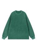 Mineral Wash Waffle Oversized T-Shirt – Blackish Green front view
