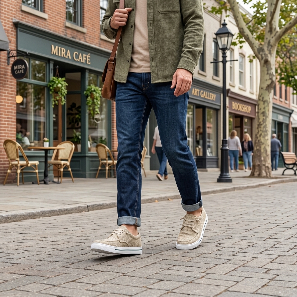 Natural Beige Outdoor Hemp Lace-Up Shoes – Vegan Natural Rubber Sole