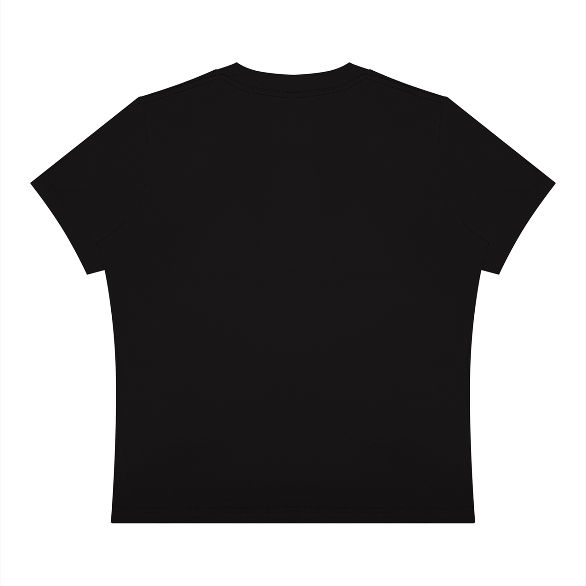 Off Script Be Mine women's graphic crewneck T-shirt in Black, flat back view