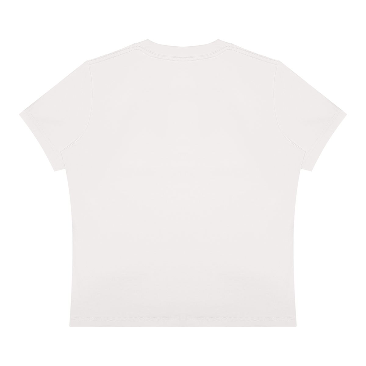 Off Script Be Mine women's graphic crewneck T-shirt in White, flat back view