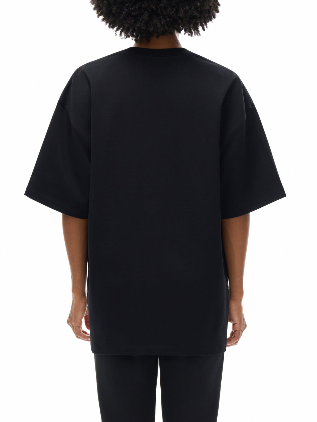 Off Script Heavyweight Drop Shoulder T-Shirt on female model back three-quarter view