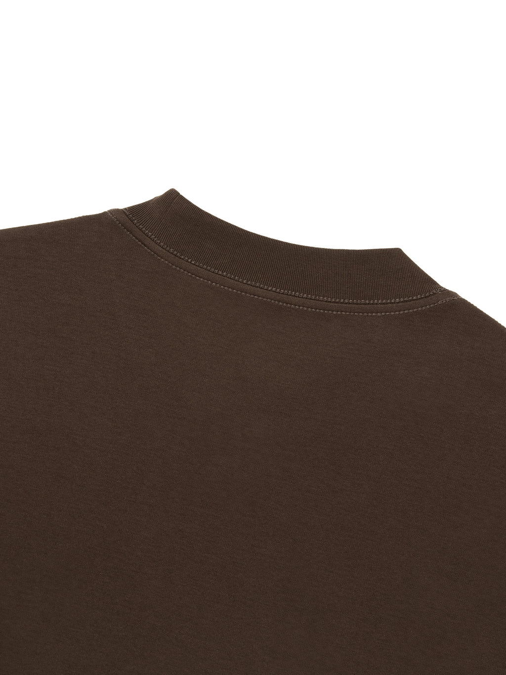 Off Script Essential Crewneck Long-Sleeve T-Shirt shoulder and neck seam detail