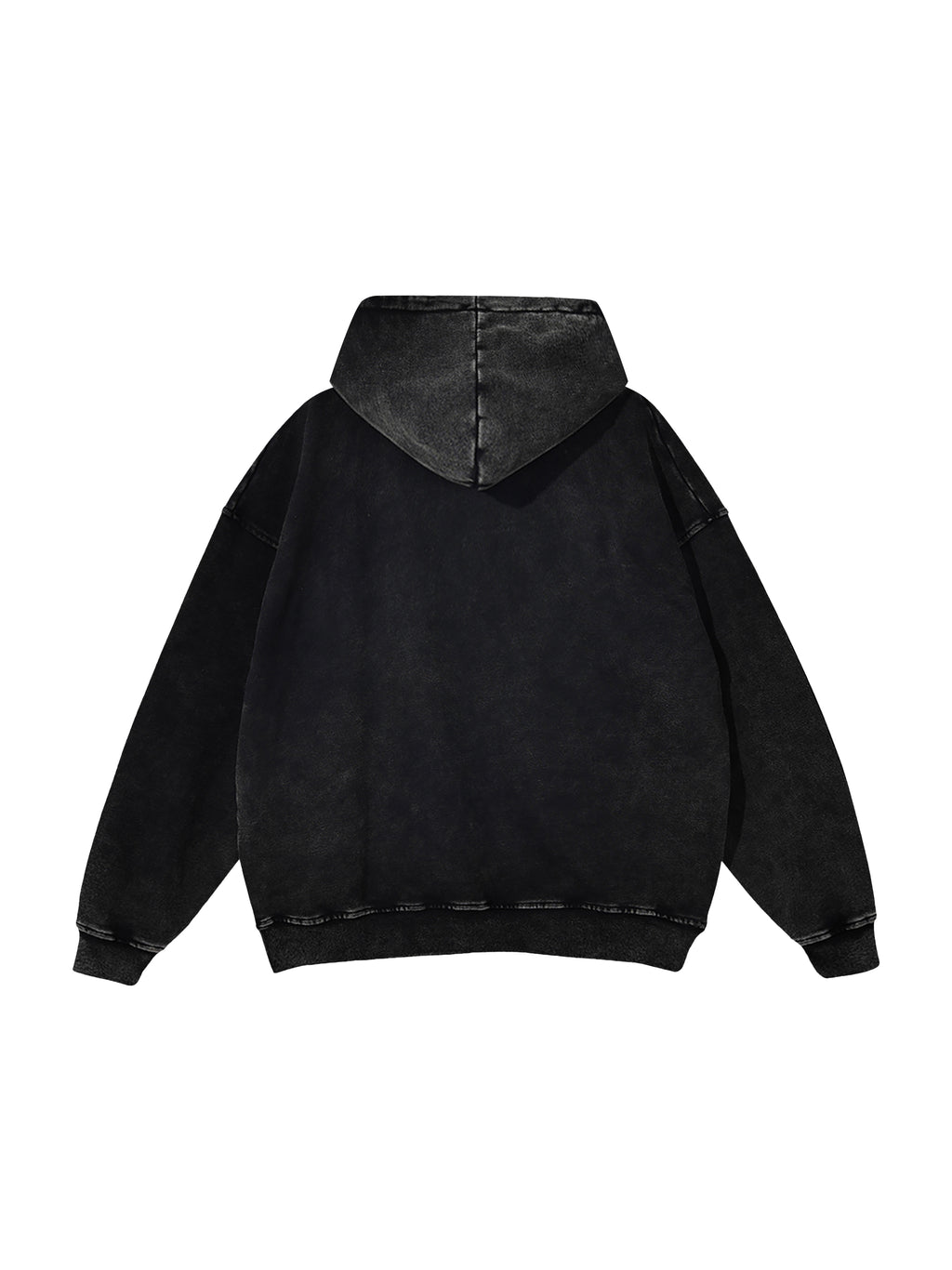 Off Script snow-washed oversized cotton hoodie, Black Beauty back
