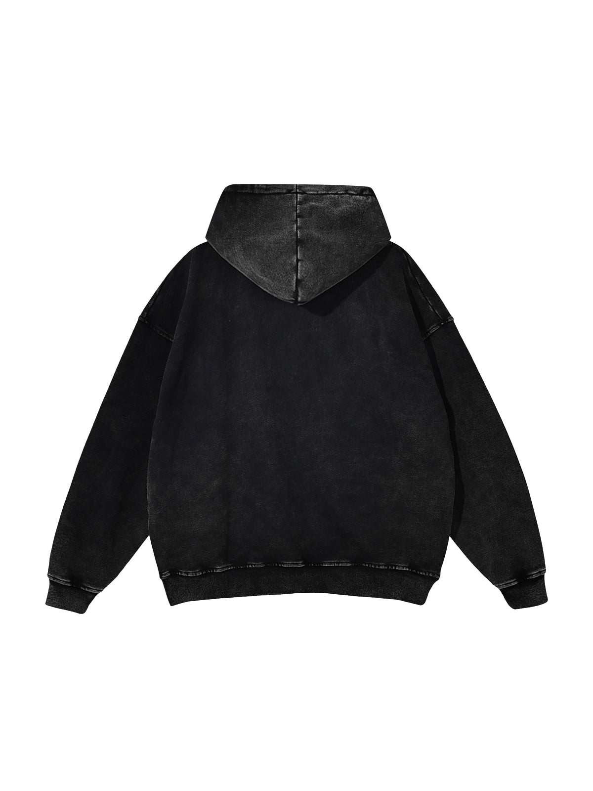 Off Script snow-washed oversized cotton hoodie, Black Beauty back