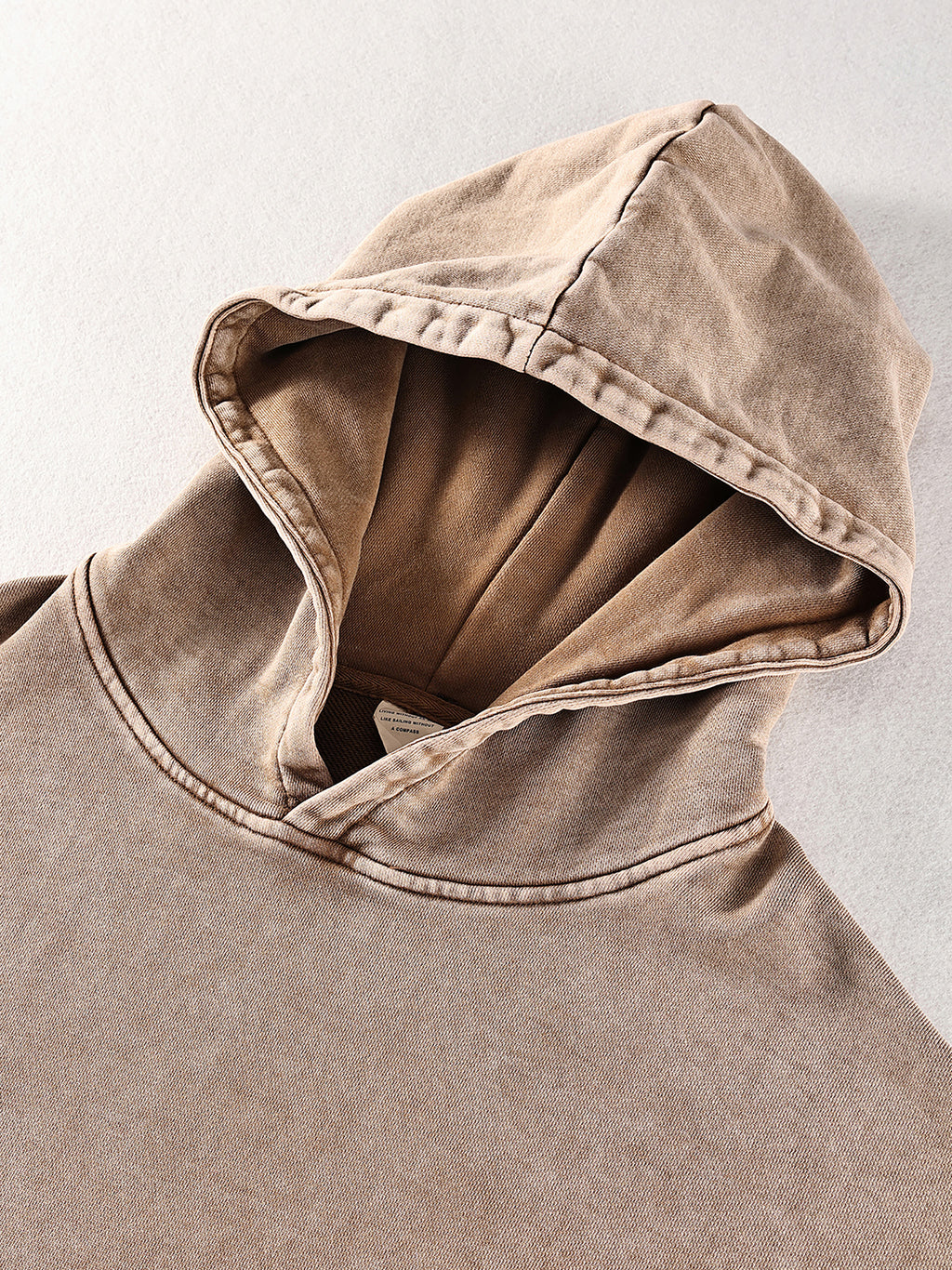 Off Script snow-washed oversized cotton hoodie, garment detail 1