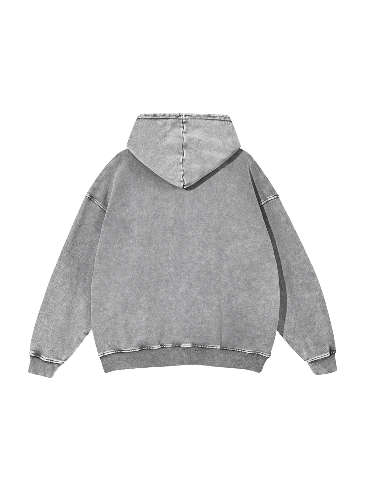 Off Script snow-washed oversized cotton hoodie, Light Gray back