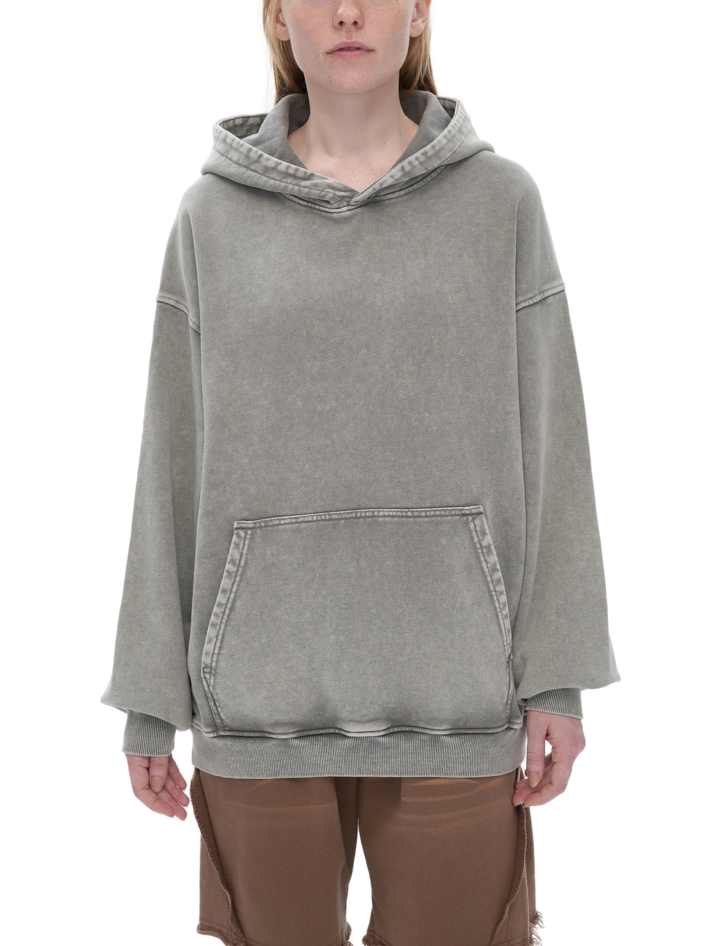 Off Script snow-washed oversized cotton hoodie, model view 8