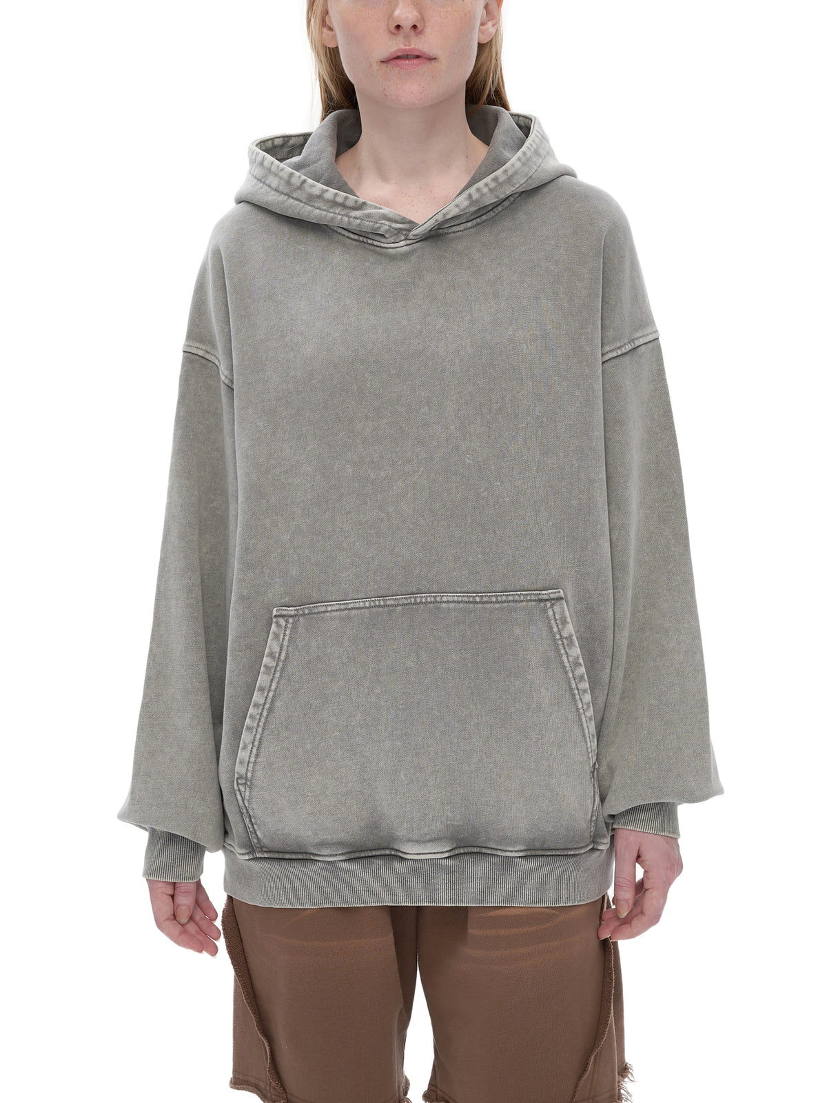 Off Script snow-washed oversized cotton hoodie, model view 8