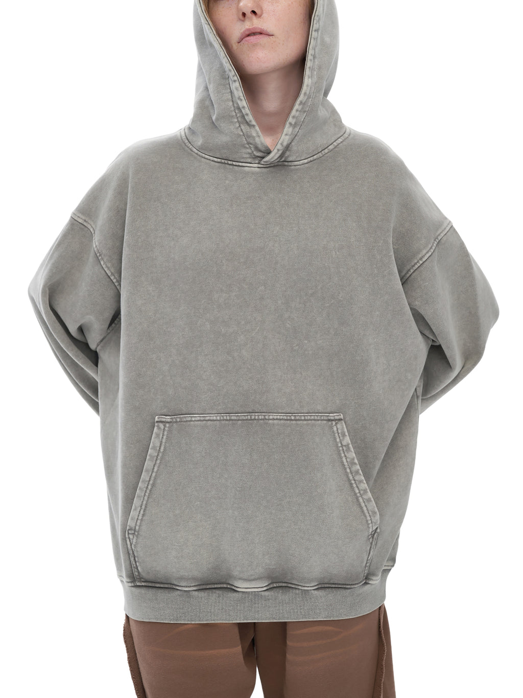Off Script snow-washed oversized cotton hoodie, model view 12