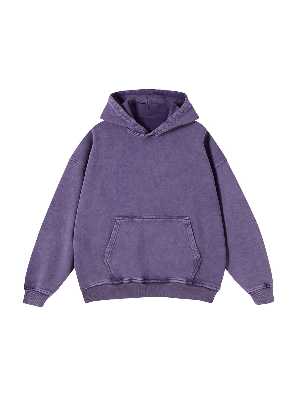 Off Script snow-washed oversized cotton hoodie, Purple front