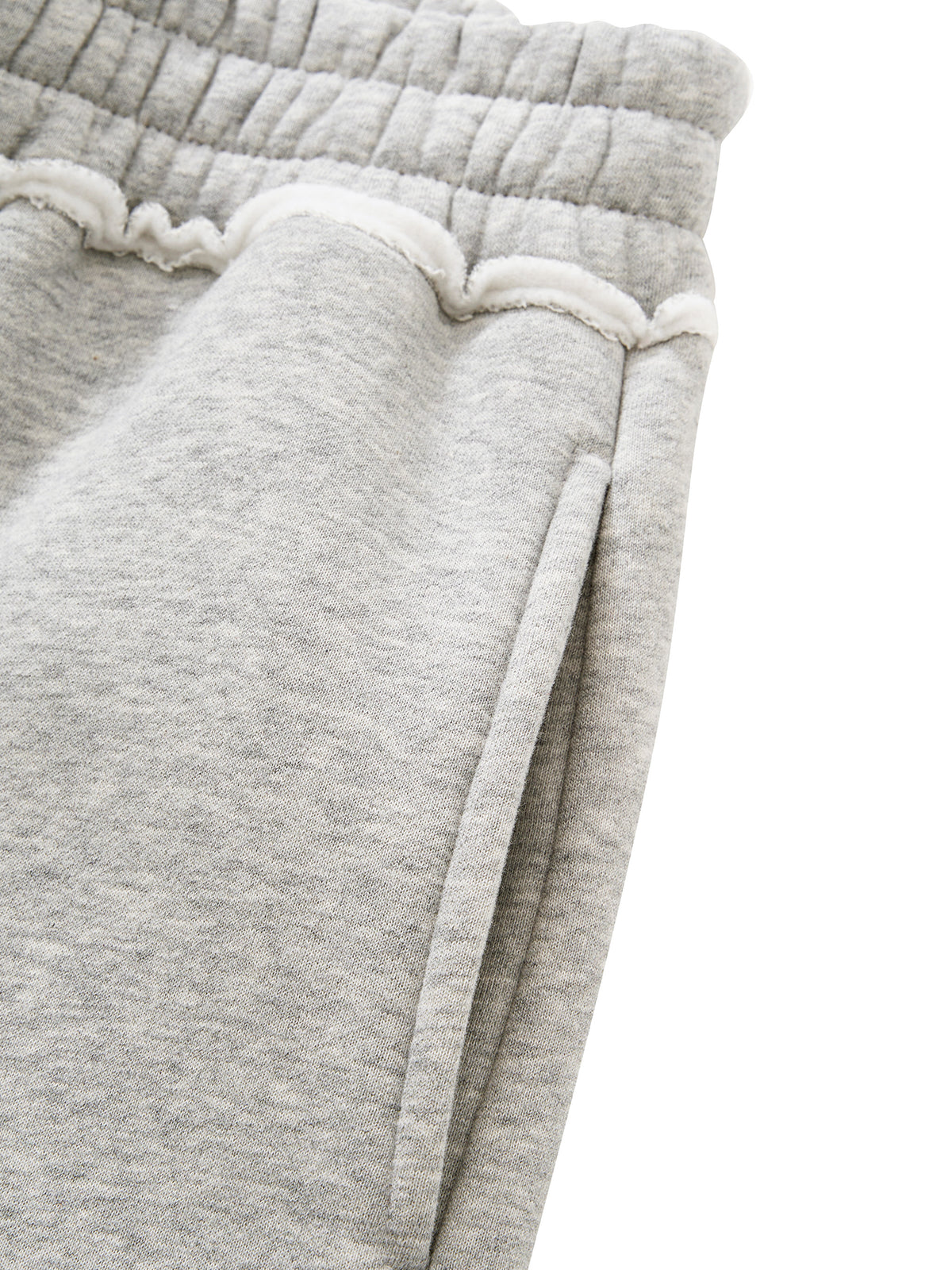 Off Script Unisex Raw Edge Fleece Shorts detail view 15