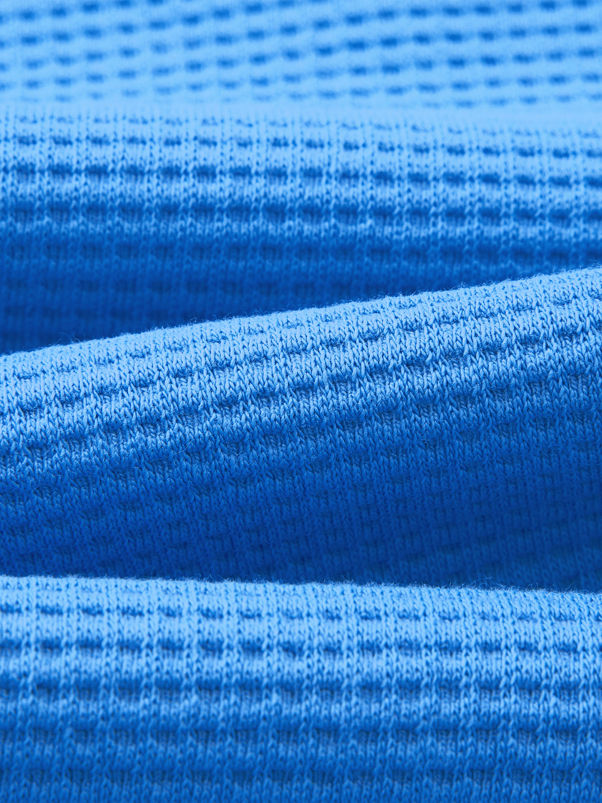 Off Script Unisex Waffle Shorts Colourful Blue waffle fabric detail