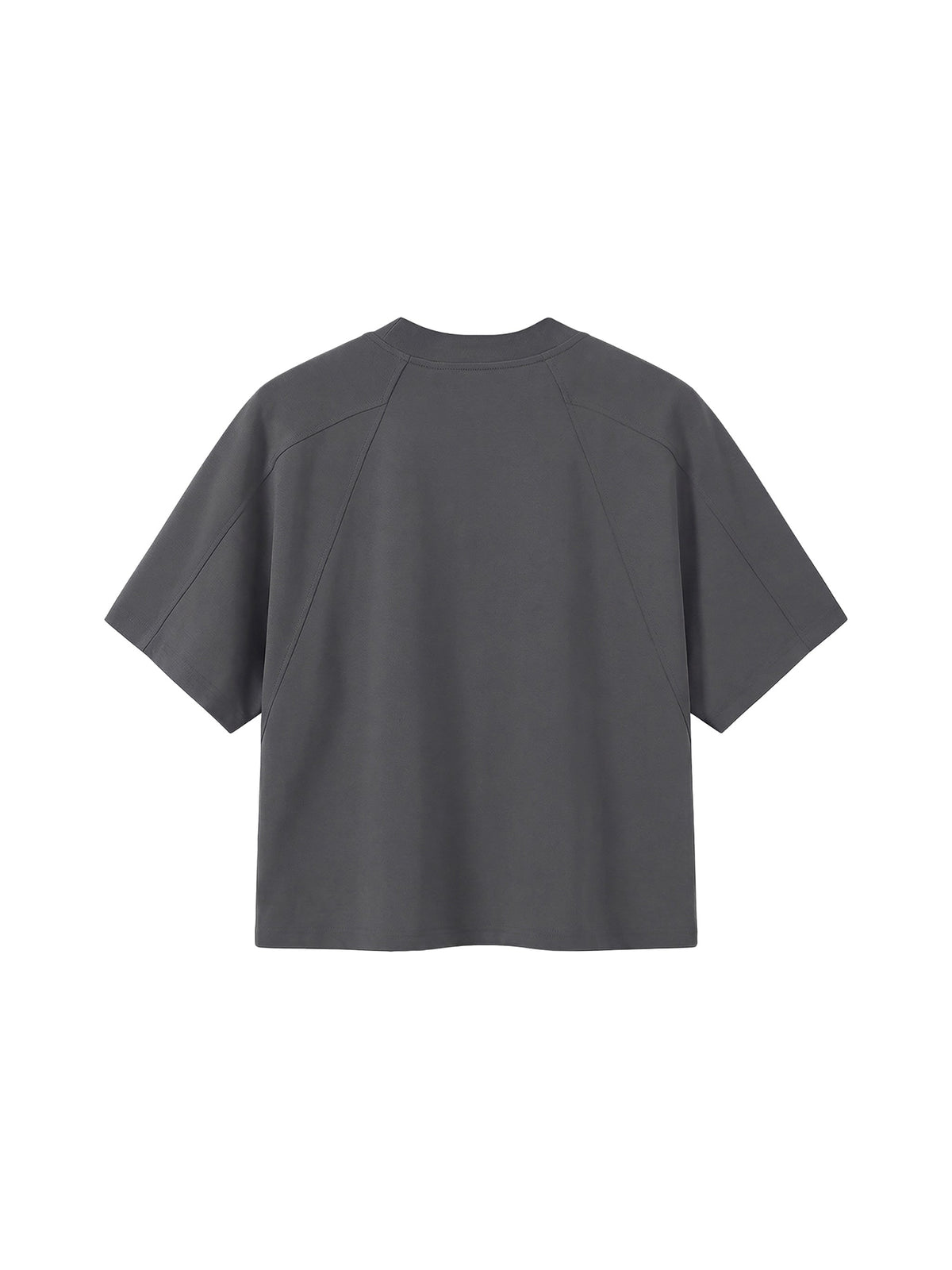 Off Script unisex boxy tonal paneling T-shirt – Dark Gray back