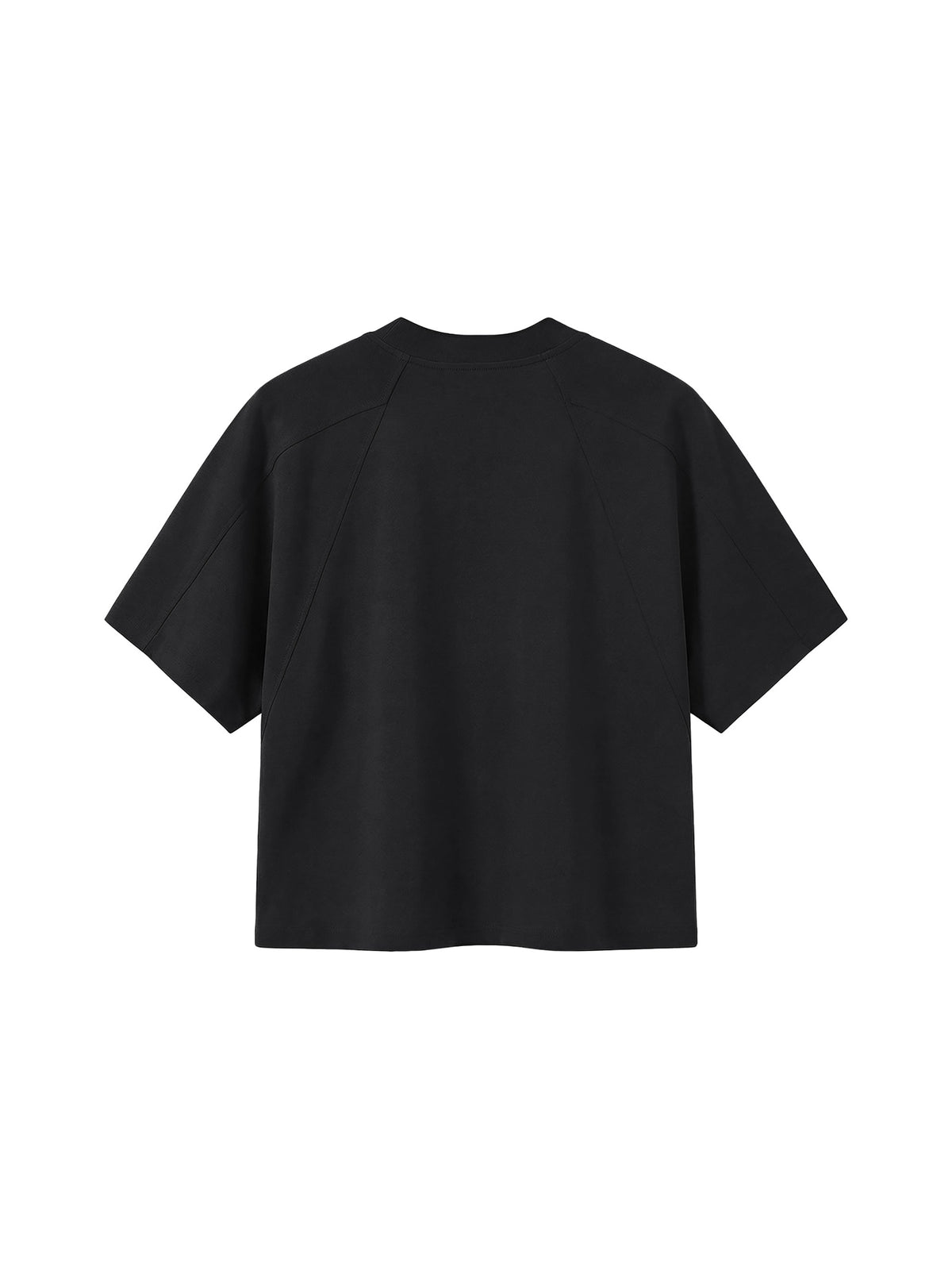 Off Script unisex boxy tonal paneling T-shirt – Black back