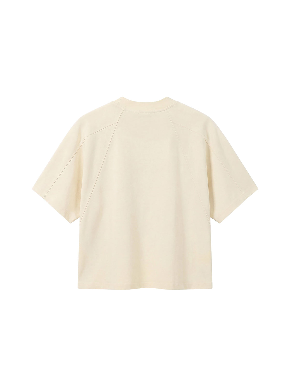 Off Script unisex boxy tonal paneling T-shirt – Apricot back