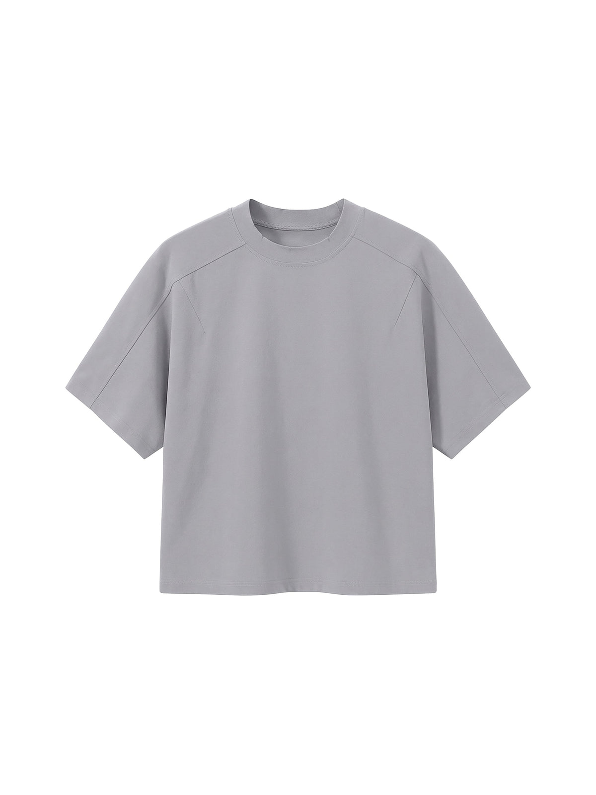 Off Script unisex boxy tonal paneling T-shirt – Light Gray front