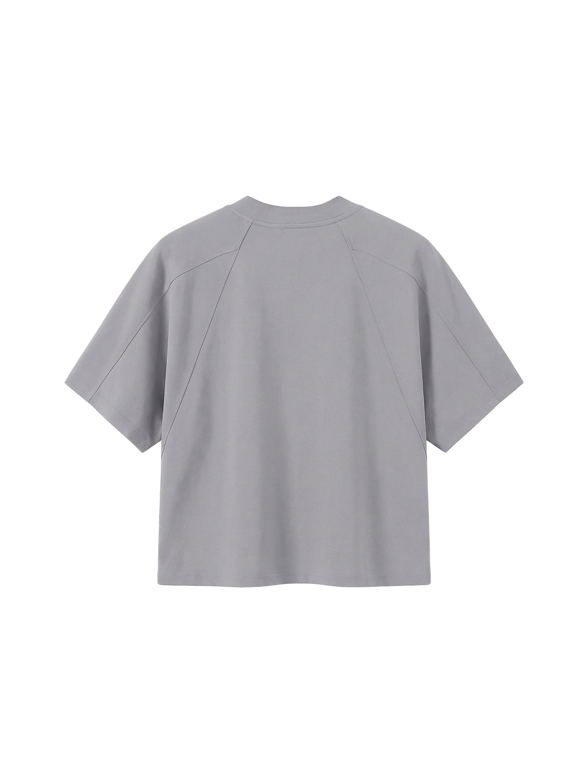 Off Script unisex boxy tonal paneling T-shirt – Light Gray back