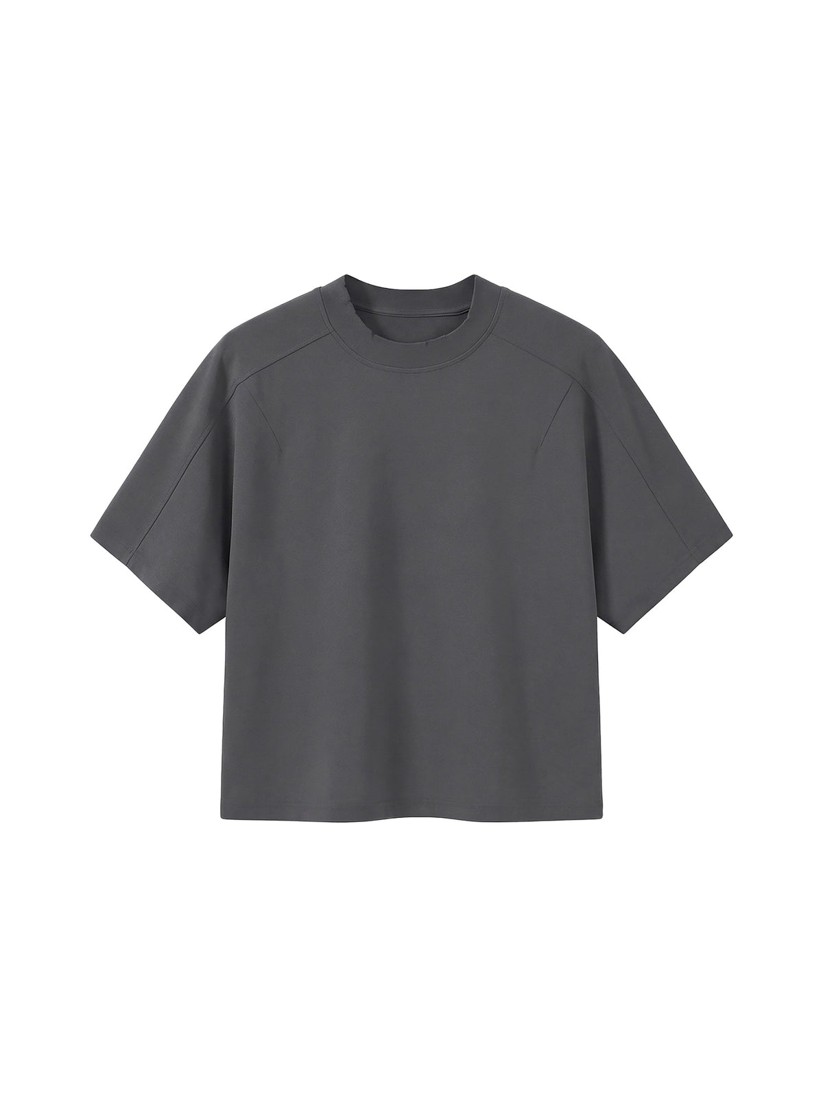 Off Script unisex boxy tonal paneling T-shirt – Dark Gray front