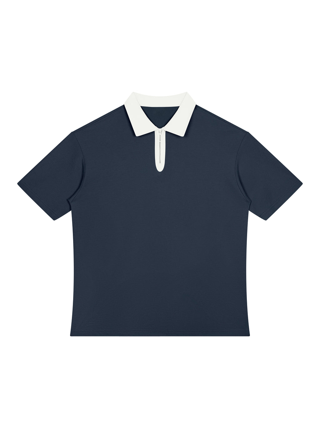 Off Script Unisex Color Block Quarter-Zip Polo Shirt front product view