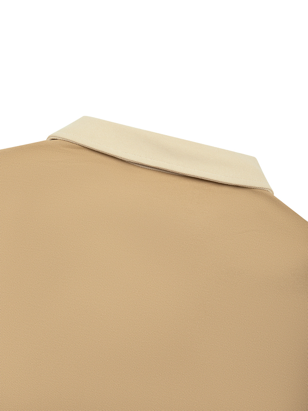 Off Script Unisex Color Block Quarter-Zip Polo Shirt shoulder seam detail