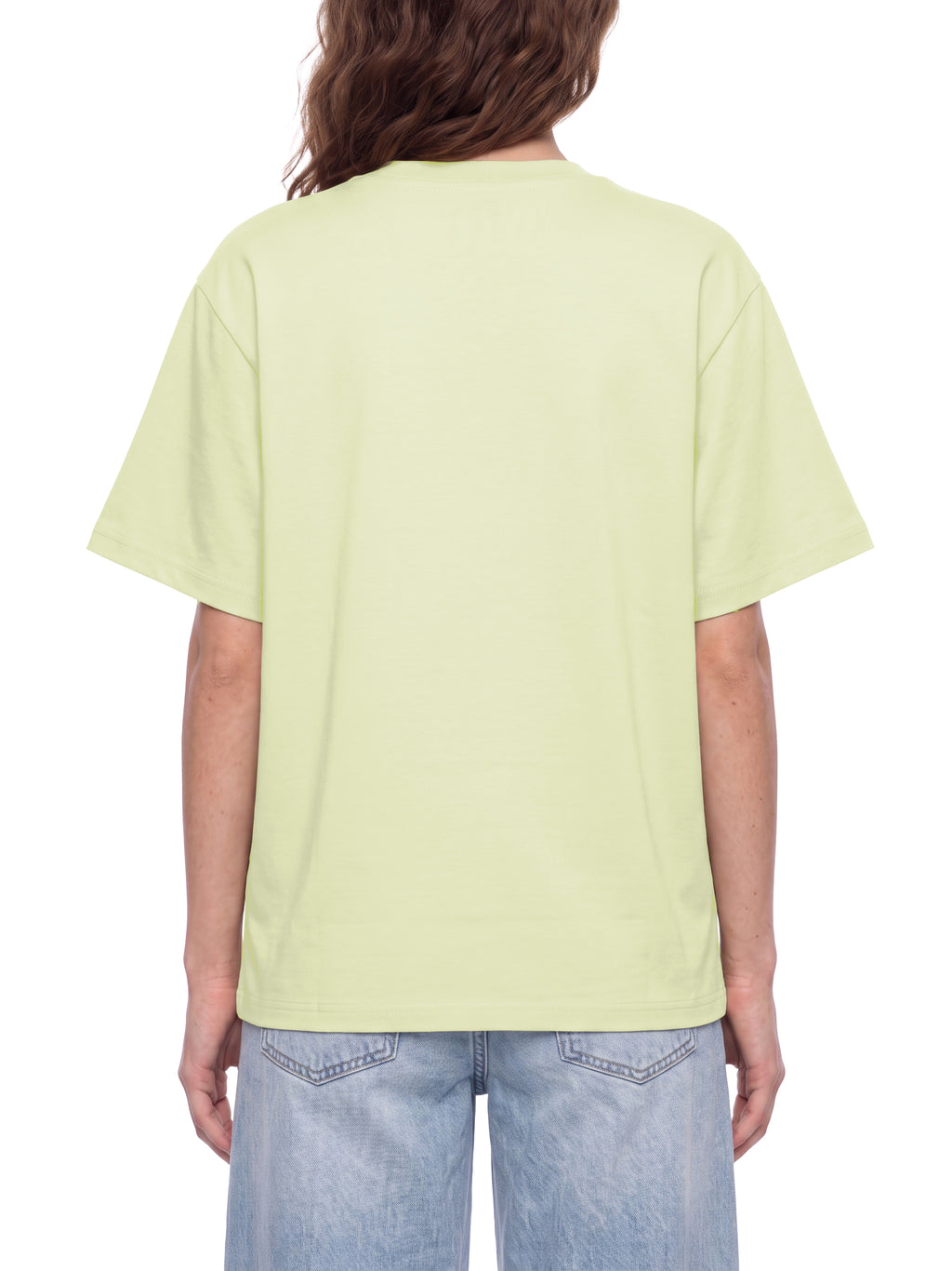 Off Script Unisex Heavyweight Sorona T-Shirt on female model back view