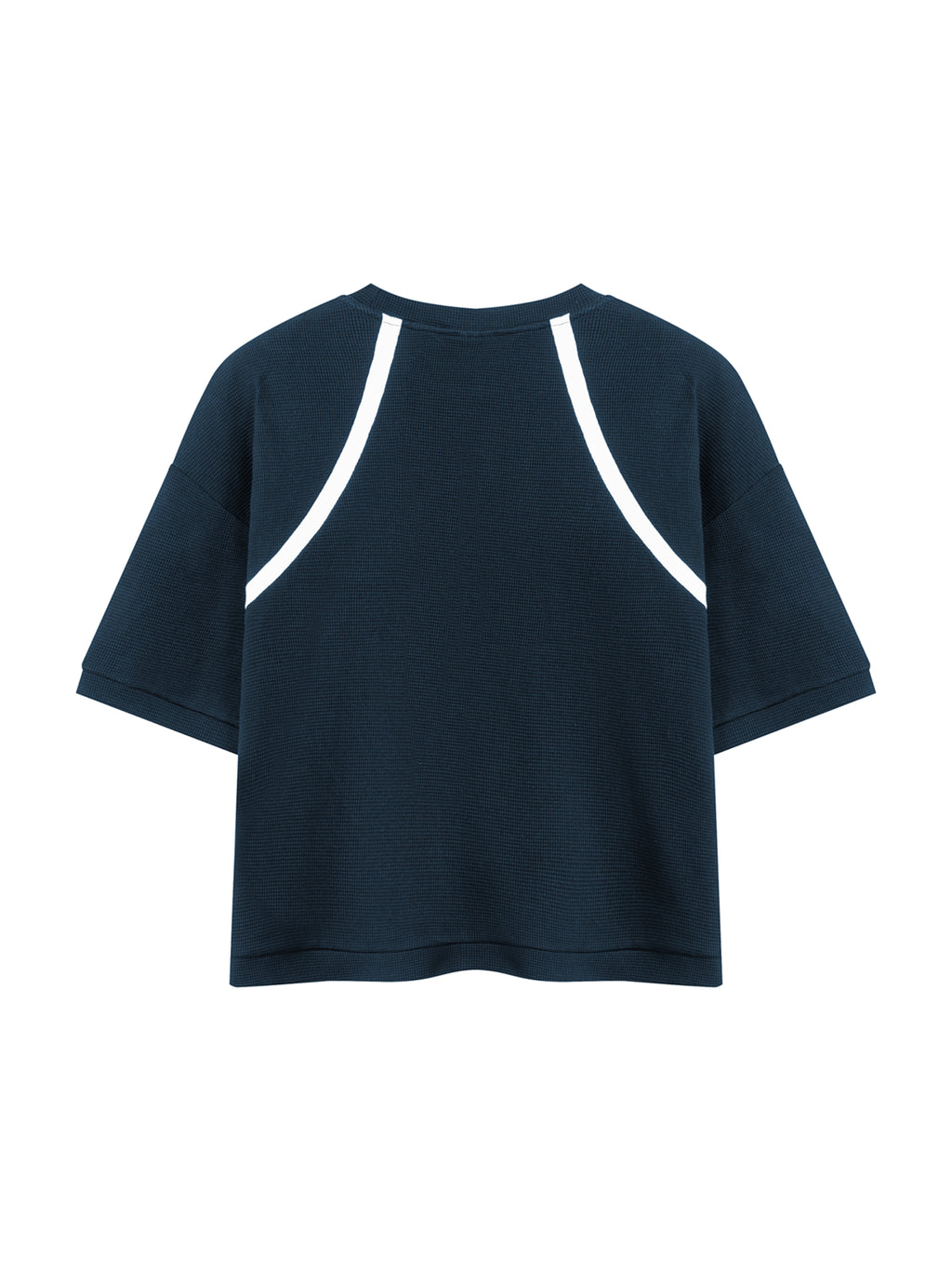 Off Script Unisex Color Block Waffle Boxy T-Shirt back product view