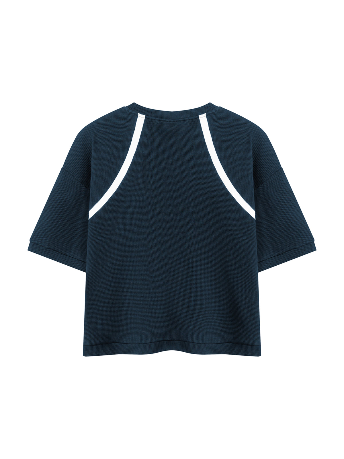 Off Script Unisex Color Block Waffle Boxy T-Shirt back product view