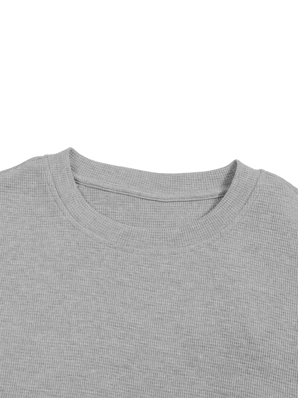 Off Script Unisex Color Block Waffle Boxy T-Shirt neckline detail