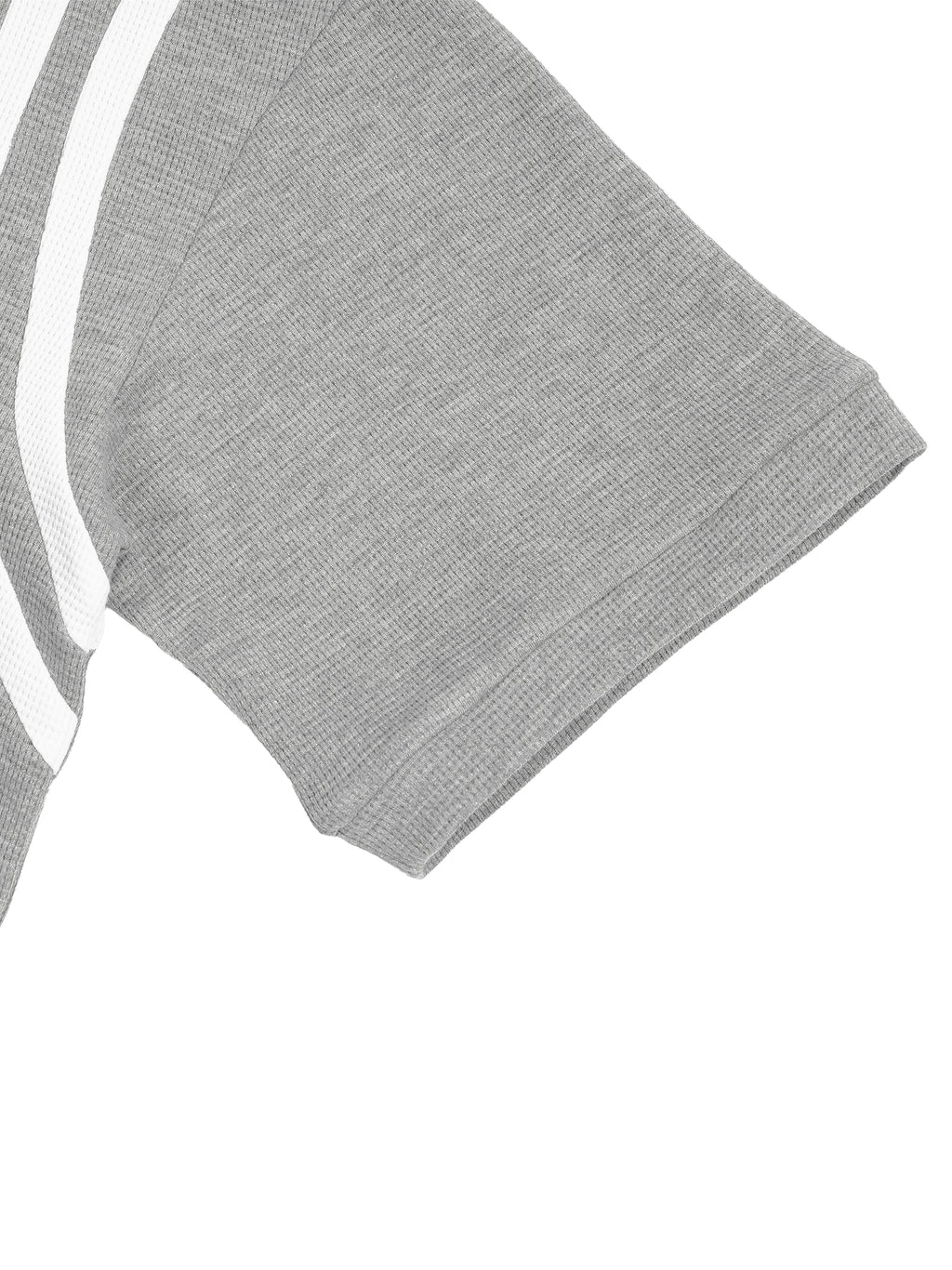 Off Script Unisex Color Block Waffle Boxy T-Shirt sleeve detail