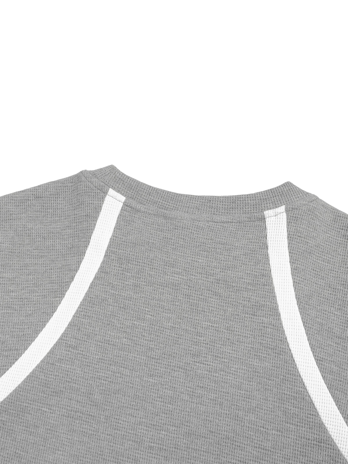 Off Script Unisex Color Block Waffle Boxy T-Shirt shoulder seam detail