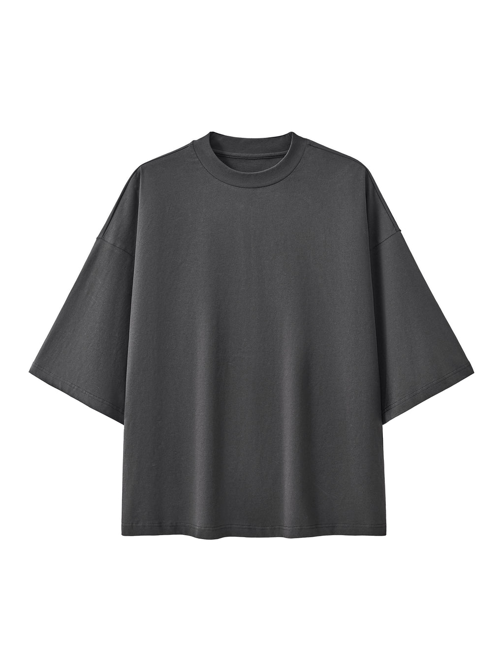 Oversized Drop Shoulder T-Shirt – Dark Gray front view