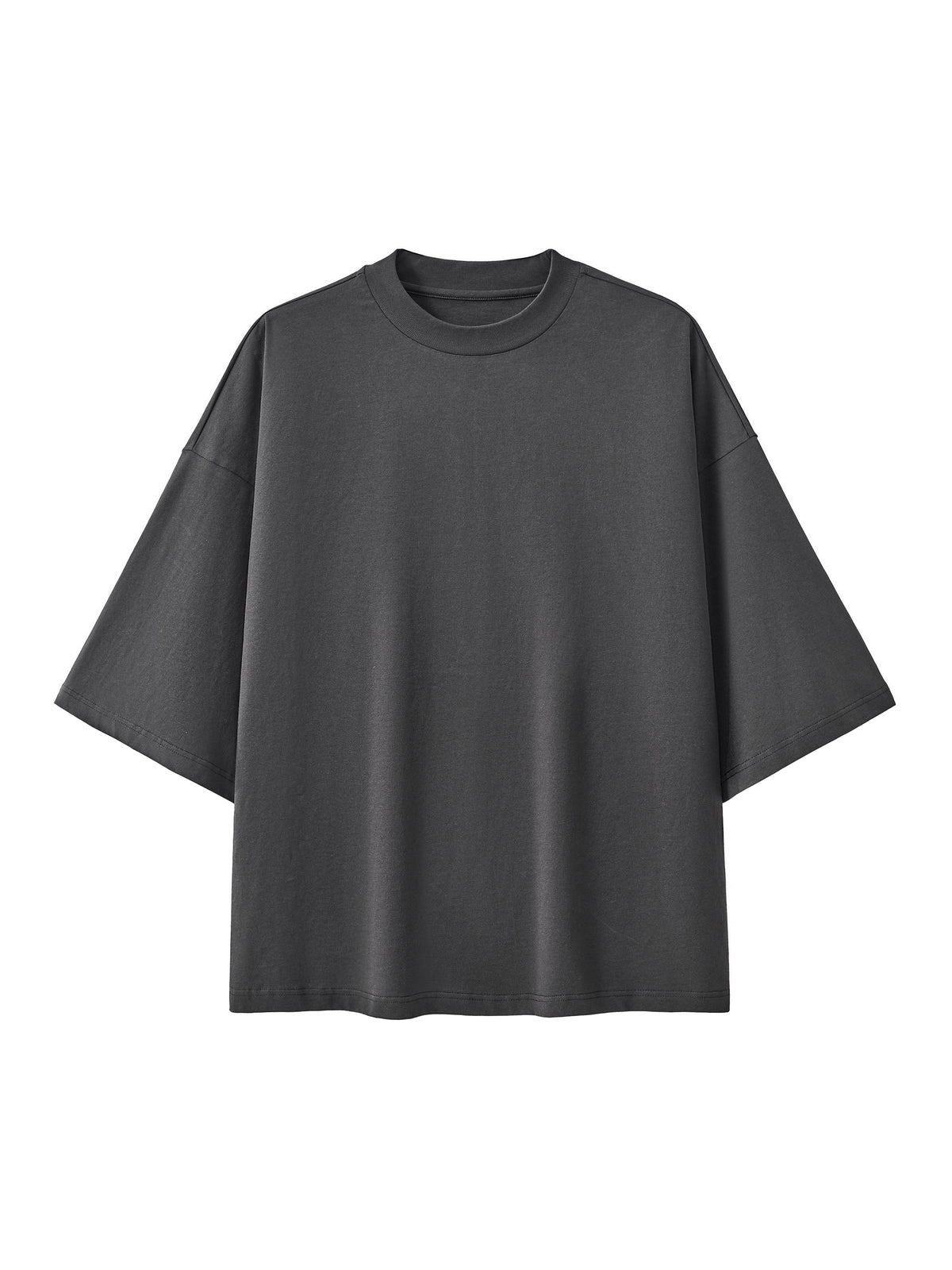 Oversized Drop Shoulder T-Shirt – Dark Gray front view