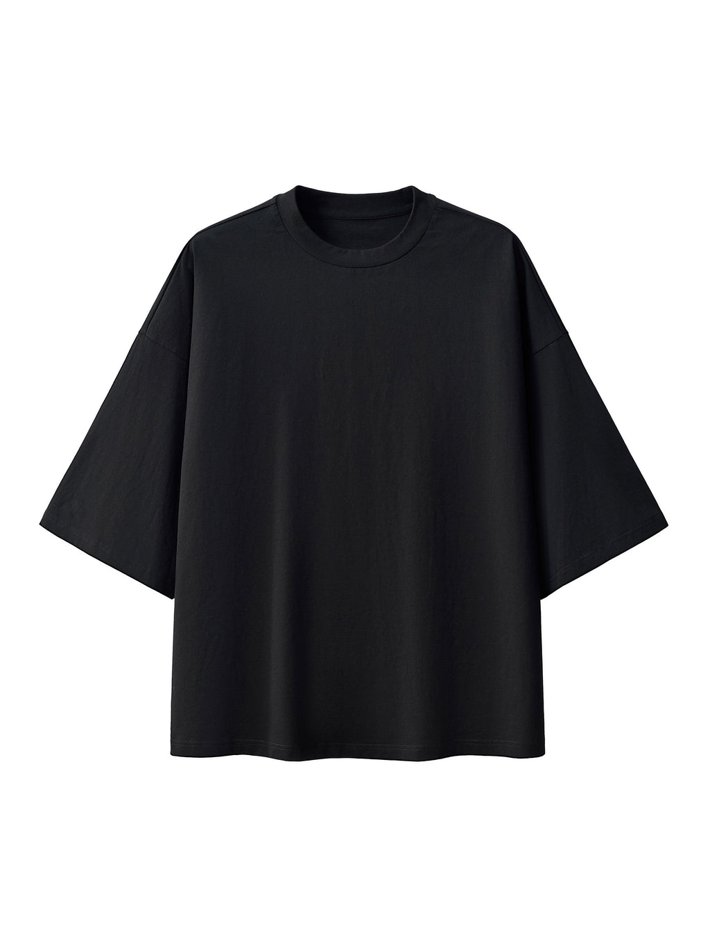 Oversized Drop Shoulder T-Shirt – Black front view