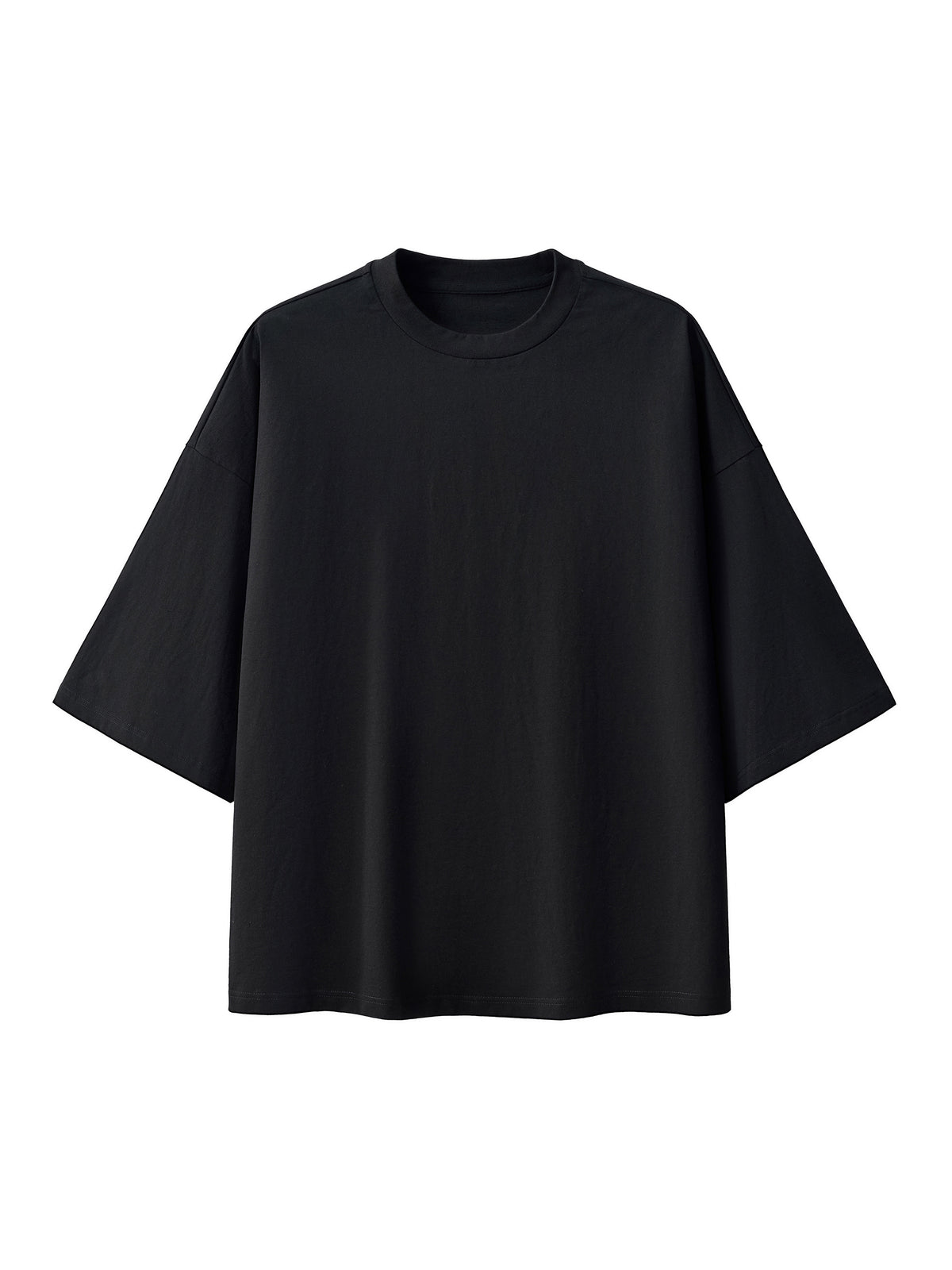 Oversized Drop Shoulder T-Shirt – Black front view