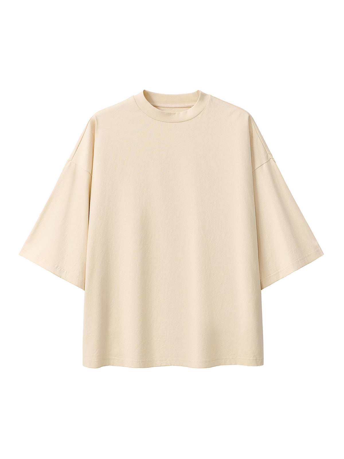 Oversized Drop Shoulder T-Shirt – Apricot front view