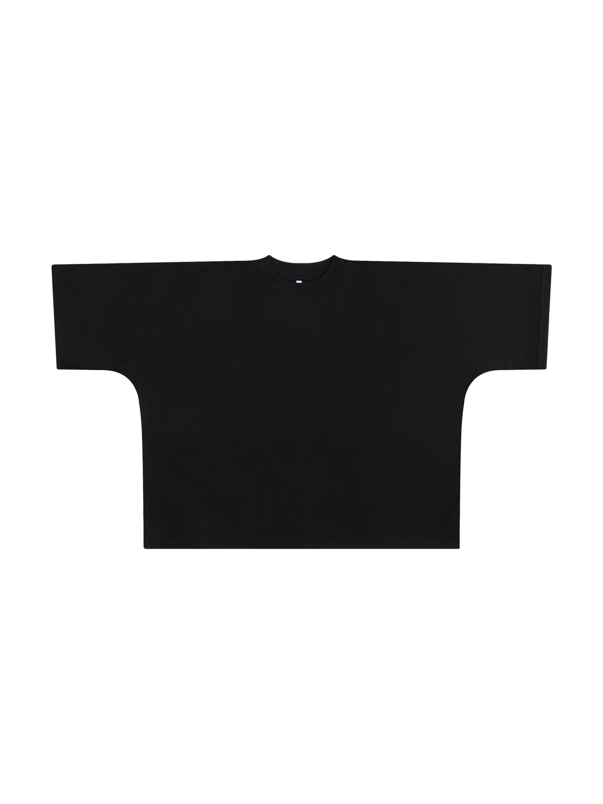 Oversized One-Piece Boxy T-Shirt – Black front view