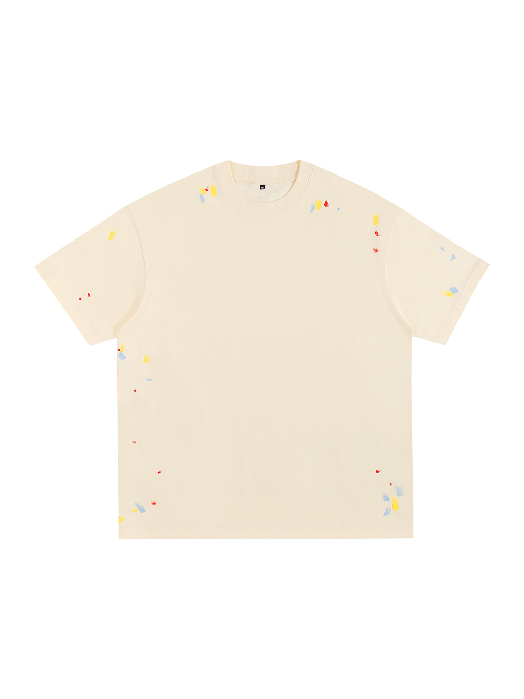 Paint Splatter T-Shirt – Light Apricot front view