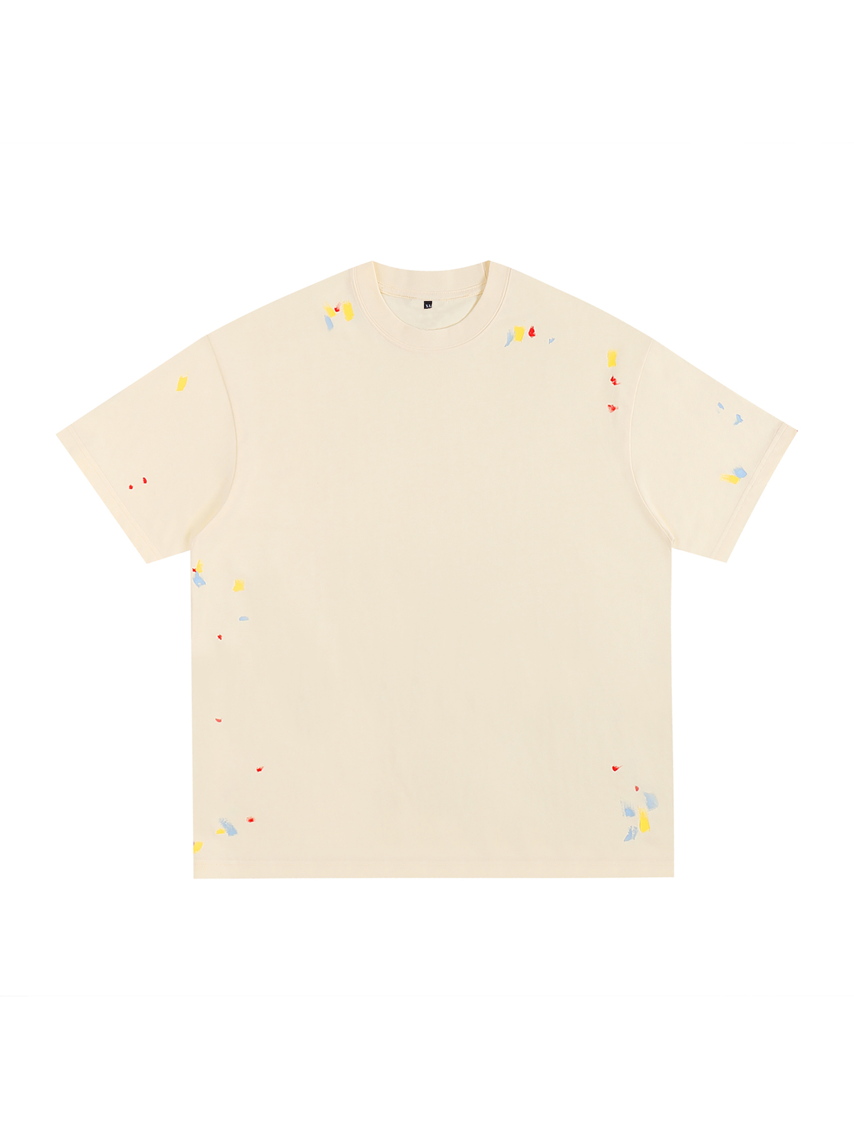 Paint Splatter T-Shirt – Light Apricot front view