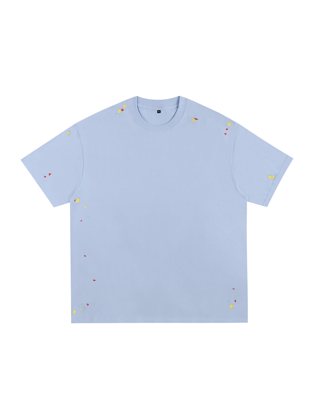 Paint Splatter T-Shirt – Light Blue front view