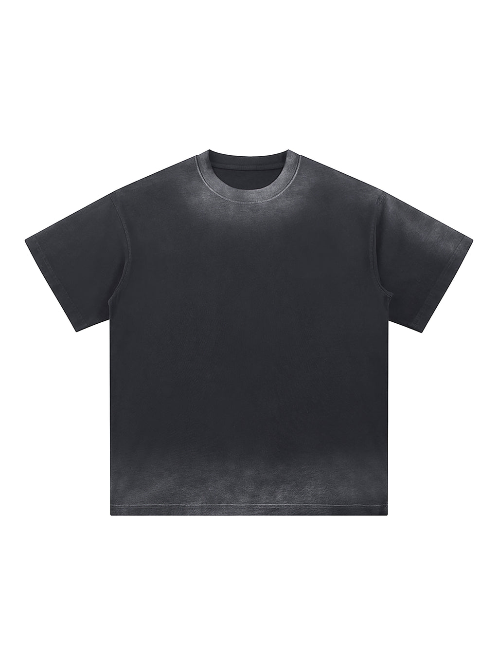 Petite Crew Neck Sunfade Edge T-Shirt – Asphalt Gray front view