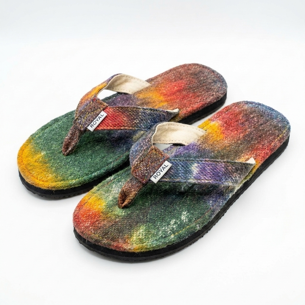 Hemp Flip Flops – Rainbow & Striped Tie Dye Vegan Hemp Sandals