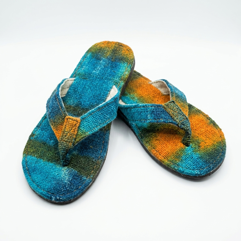 Hemp Flip Flops – Rainbow & Striped Tie Dye Vegan Hemp Sandals