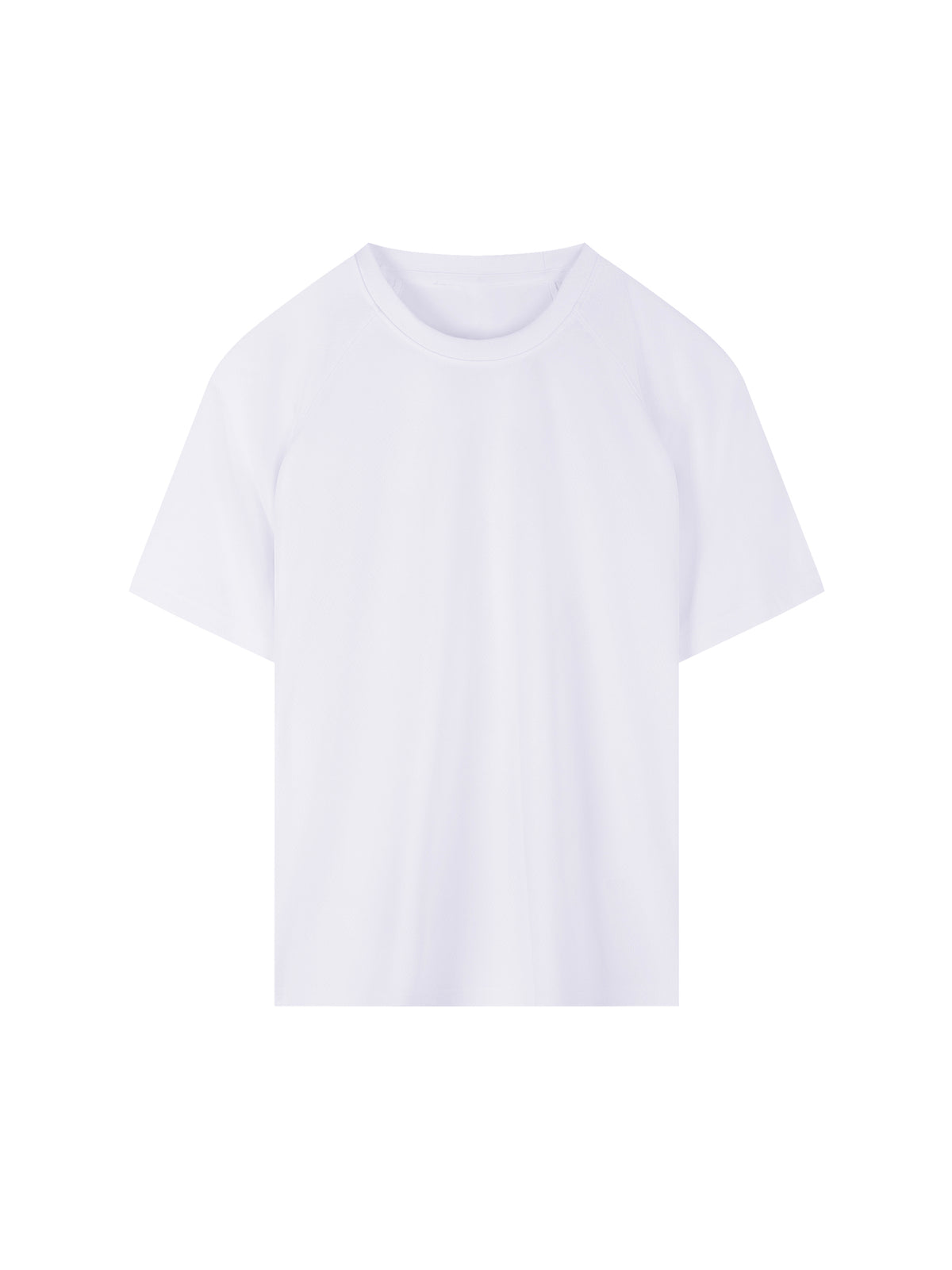 Raglan Sleeve Mesh T-Shirt – White front view