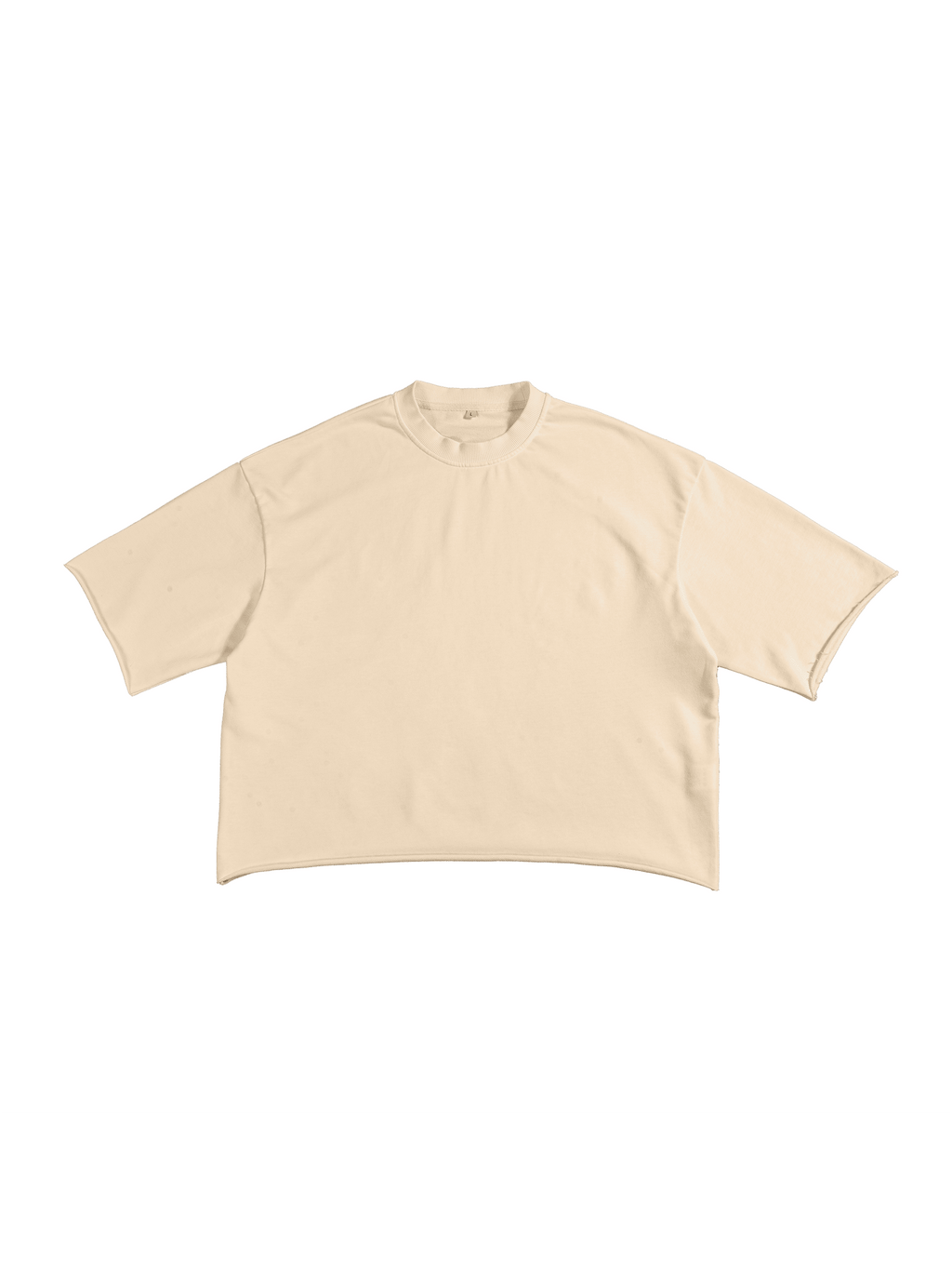 Apricot Unisex French Terry Raw-Edge T-Shirt front view